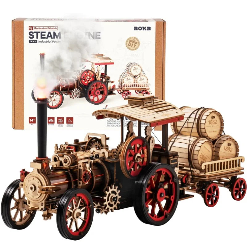 Build a Steam Locomotive That Actually Moves — ROKR 1:28 Mechanical Wooden Puzzle