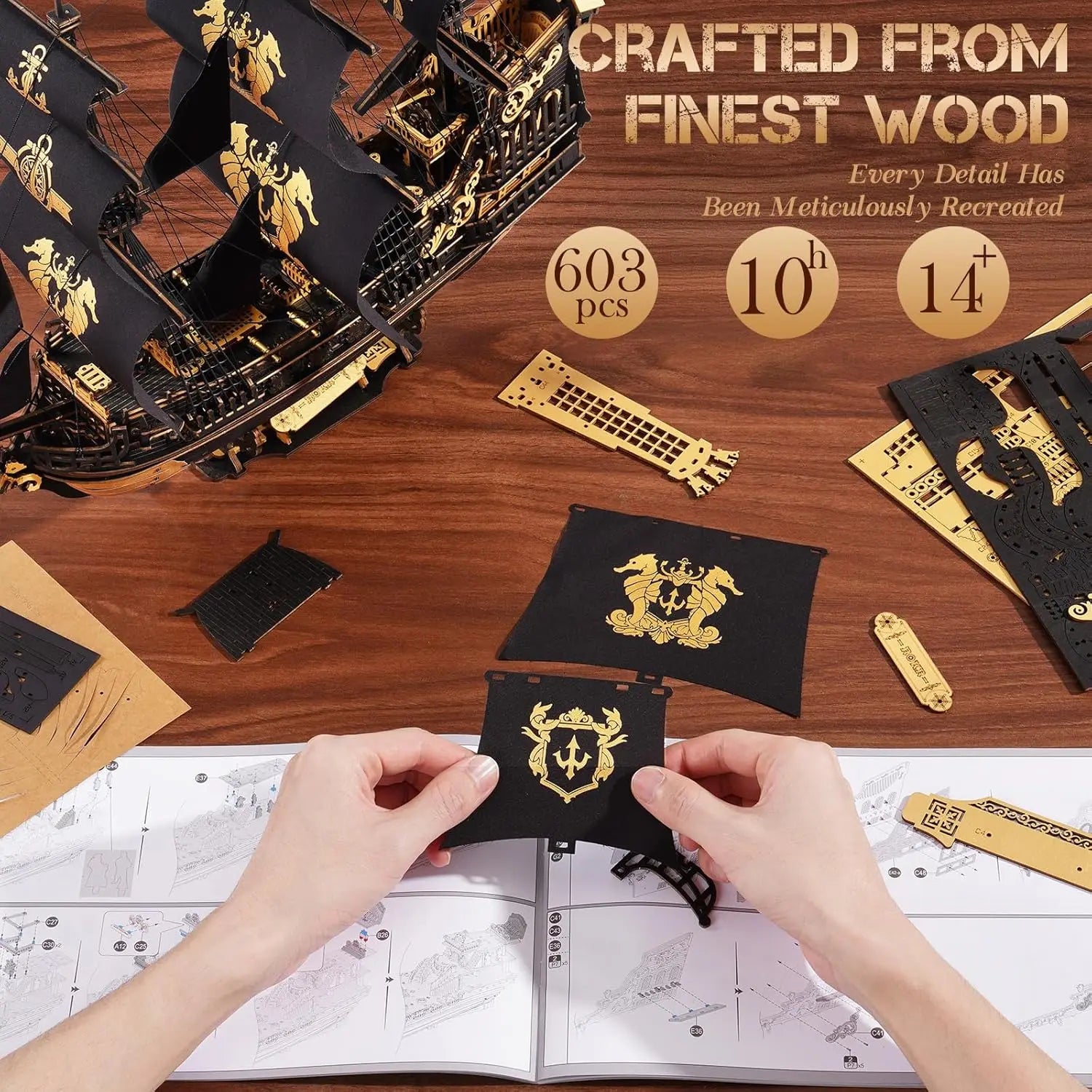 Build Your Own Seahouse & Barque — Wooden 3D Puzzle | Unique Gift Idea