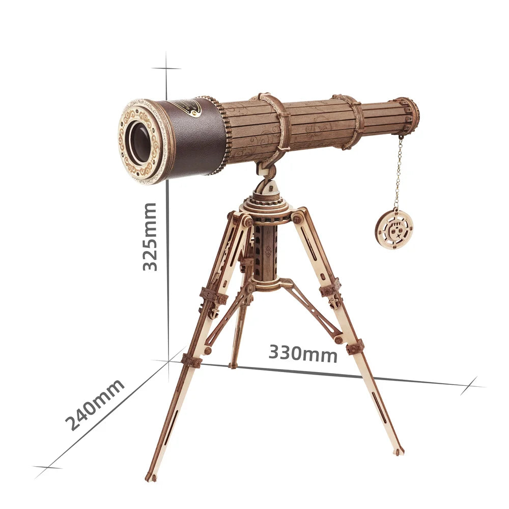 Build a Real Working Telescope — ROKR 1:1 Wooden Model Kit | 314 Pieces