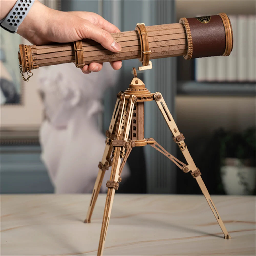 Build a Real Working Telescope — ROKR 1:1 Wooden Model Kit | 314 Pieces