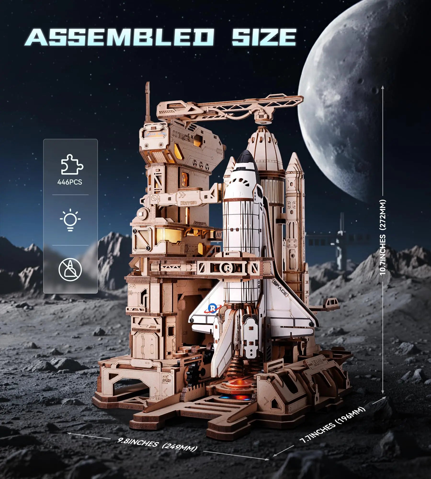 Build a Space Shuttle That Actually Launches — 3D Wooden Puzzle with LED
