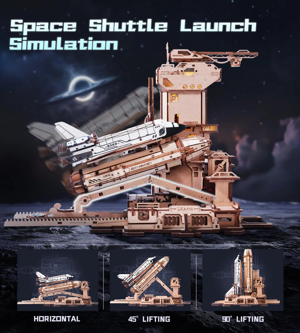 Build a Space Shuttle That Actually Launches — 3D Wooden Puzzle with LED