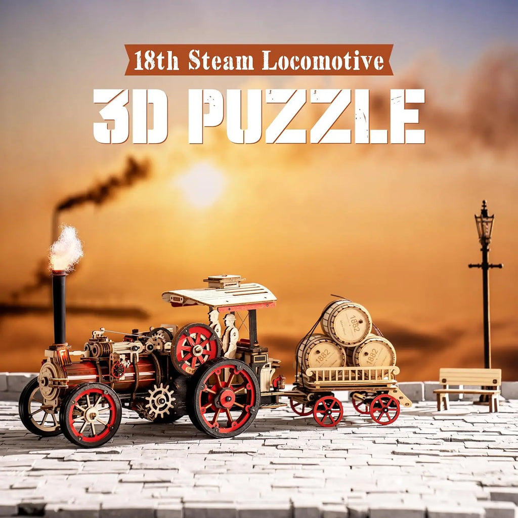 Build a Steam Locomotive That Actually Moves — ROKR 1:28 Mechanical Wooden Puzzle