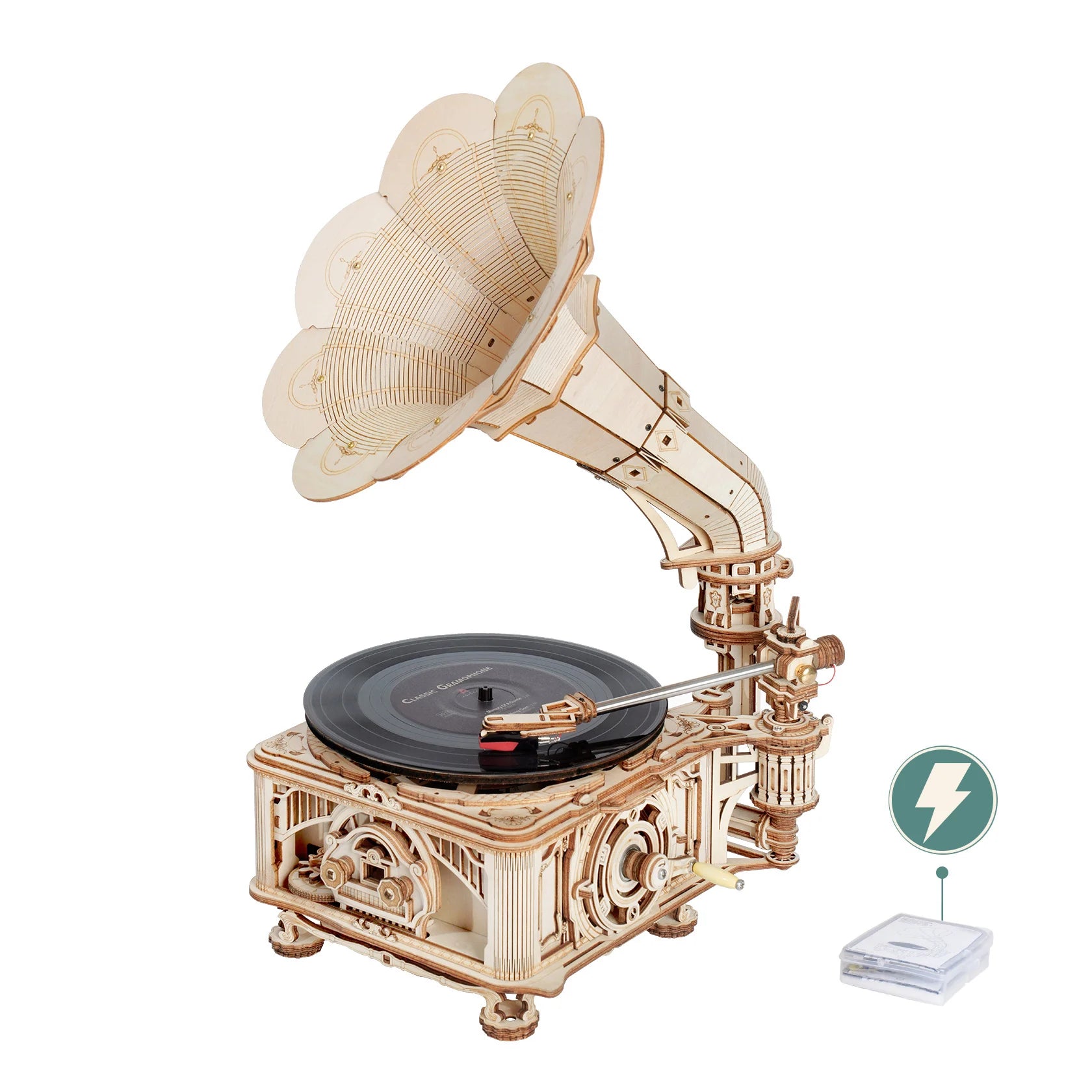 Build a Classic Gramophone That Plays Music — ROKR 1:1 Wooden Model Kit | 424 Pieces