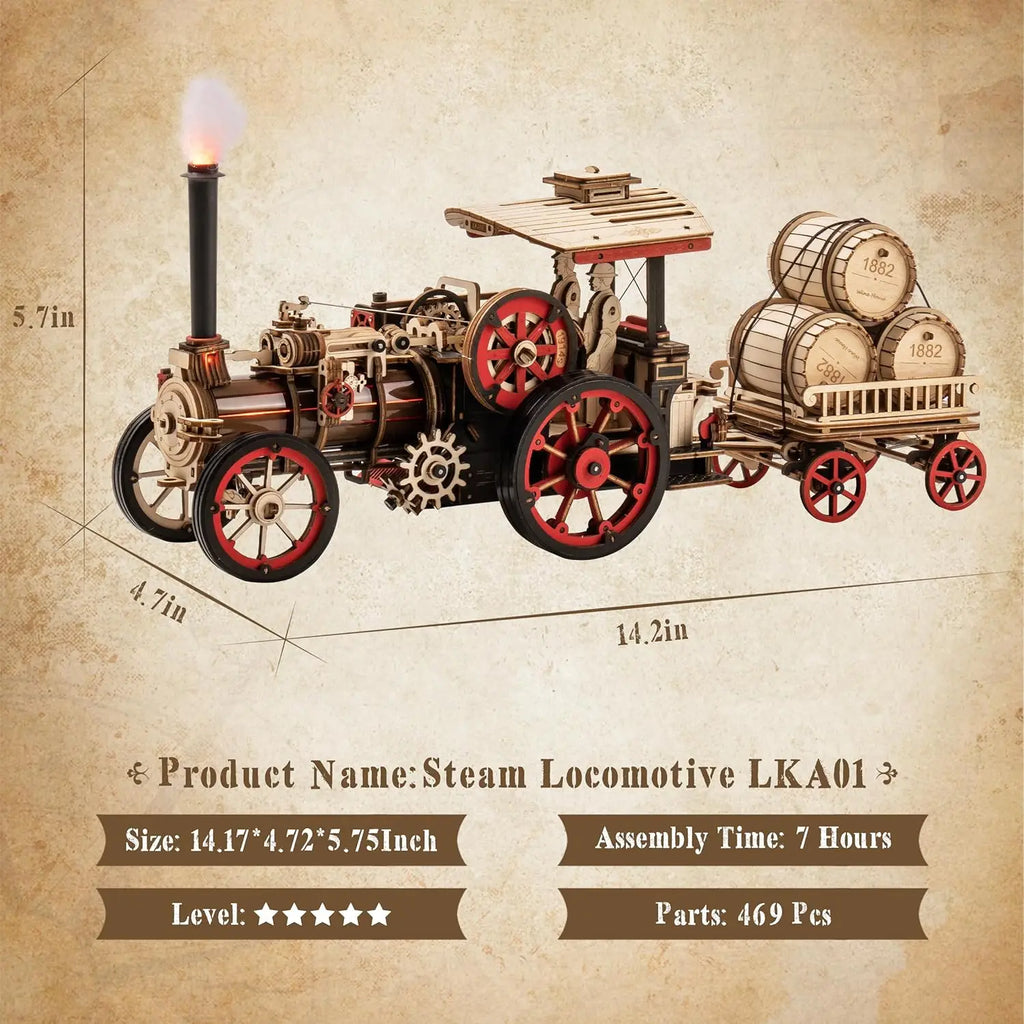 Build a Steam Locomotive That Actually Moves — ROKR 1:28 Mechanical Wooden Puzzle