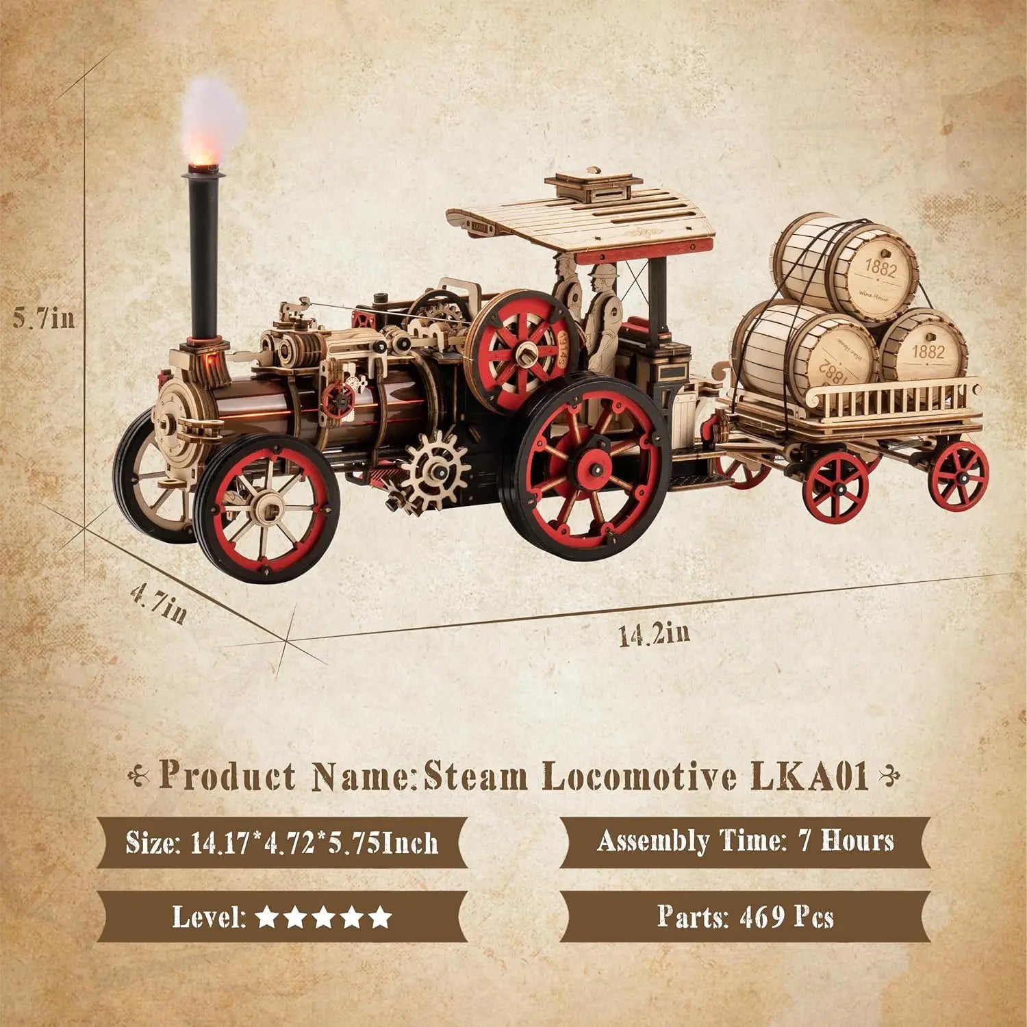Build a Steam Locomotive That Actually Moves — ROKR 1:28 Mechanical Wooden Puzzle