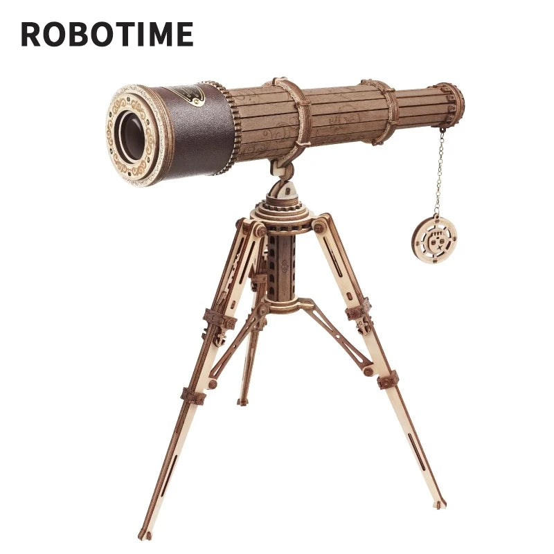 Build a Real Working Telescope — ROKR 1:1 Wooden Model Kit | 314 Pieces