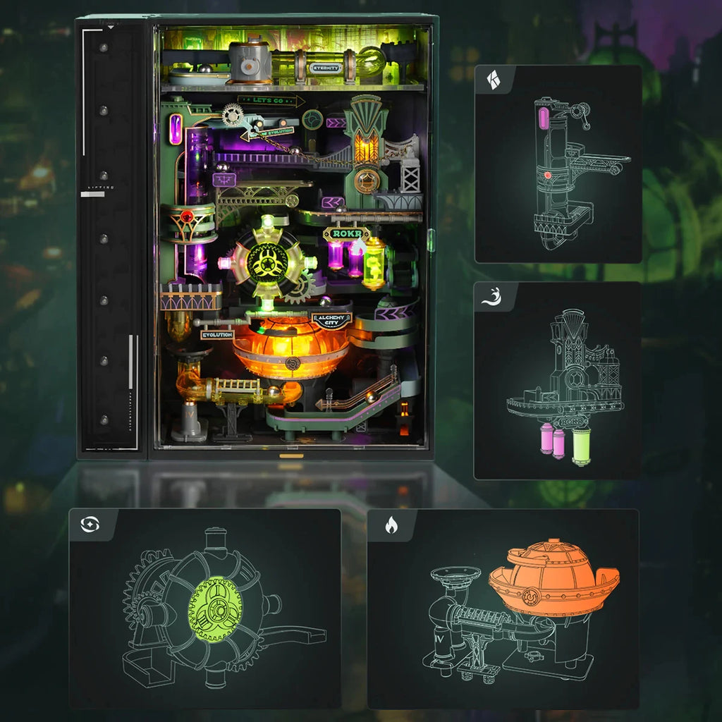 Build an Infinite Marble Run City — ROKR Alchemy City 3D Wooden Puzzle | Endless Loop