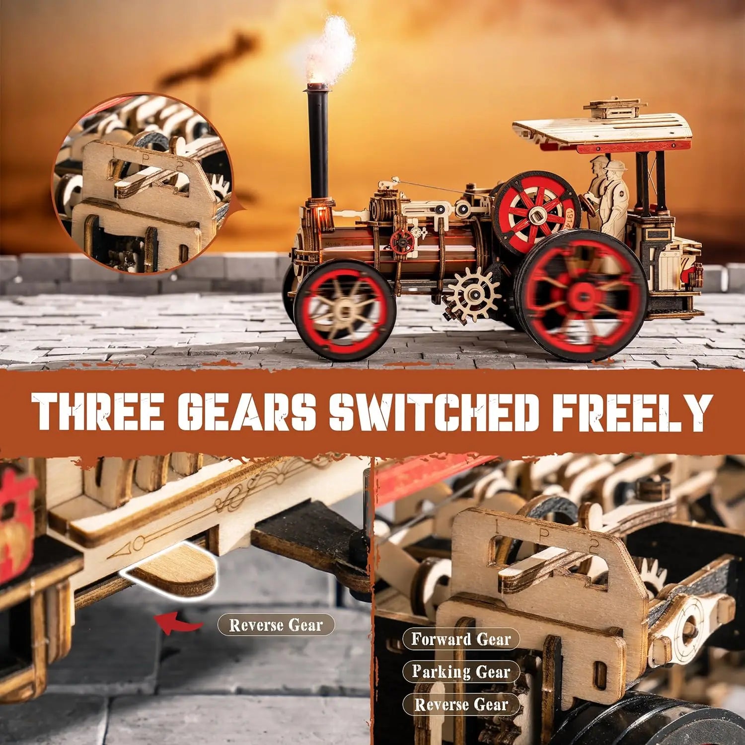 Build a Steam Locomotive That Actually Moves — ROKR 1:28 Mechanical Wooden Puzzle